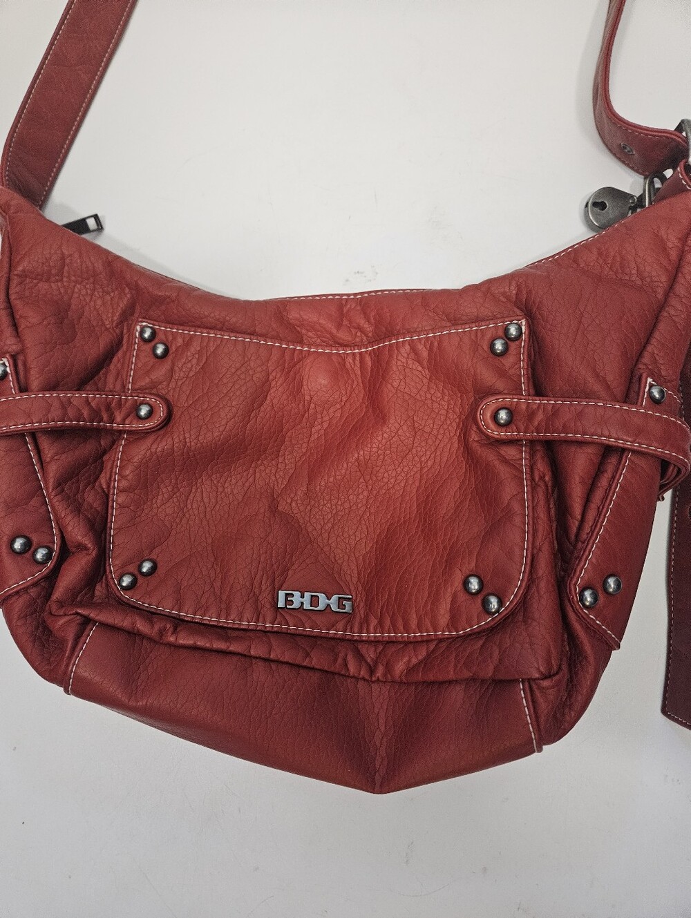BDG Reggie Fux Leather Sling Bag Red NEW
